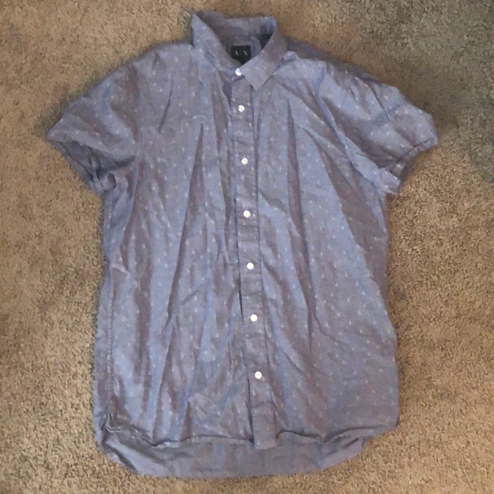 Slim athletic Armani button down short sleeve